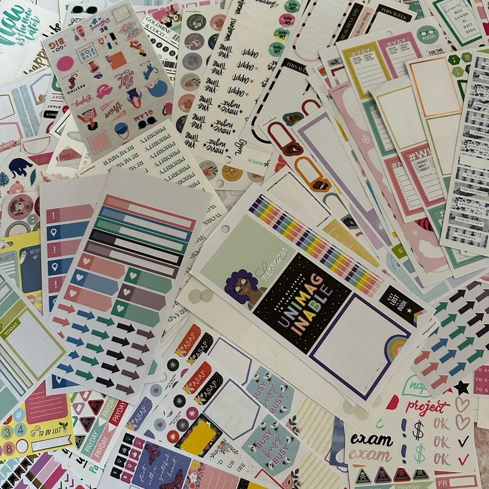 Huge Lot of Happy Planner and Planner Stickers Over 230 Sheets